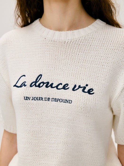 Wconcept_Depound chain embroidery pullover - white