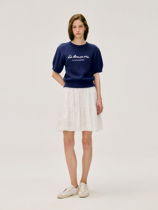 Wconcept_Depound chain embroidery pullover - navy