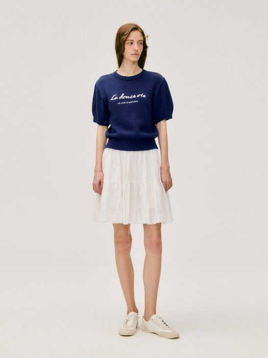 Wconcept_Depound chain embroidery pullover - navy