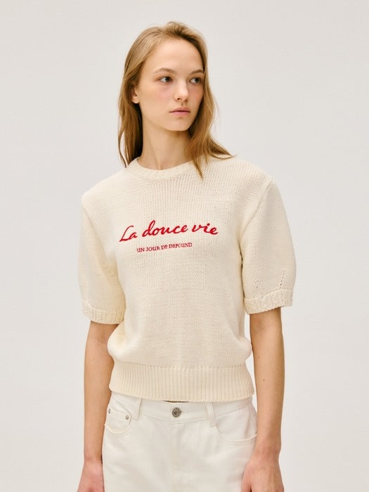 Wconcept_Depound chain embroidery pullover - butter