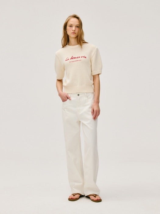 Wconcept_Depound chain embroidery pullover - butter