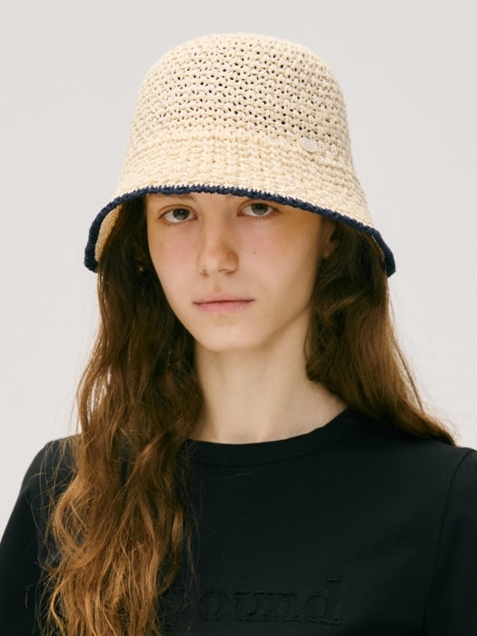 Wconcept_Depound line point knitted bucket hat - natural