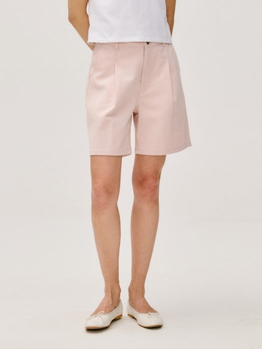 Wconcept_Depound pintuck color half pants - light pink