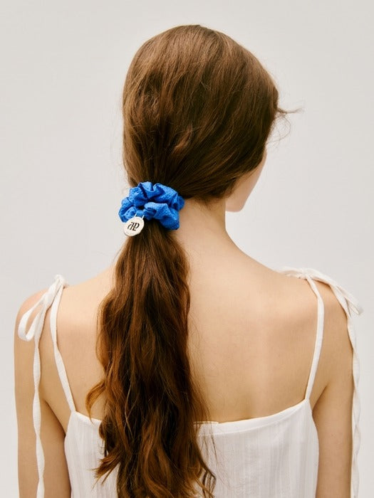 Wconcept_Depound coin charm scrunchie - blue