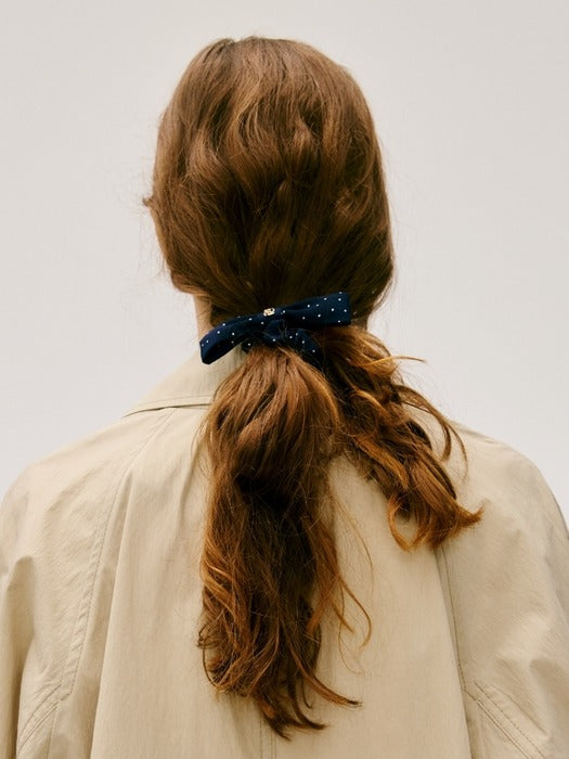 Wconcept_Depound ribbon scrunchie - navy