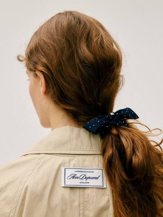 Wconcept_Depound ribbon scrunchie - navy