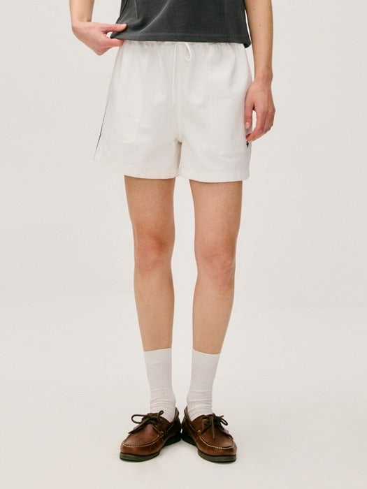 Depound mercerized cotton logo socks - ivory