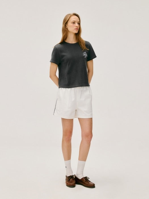 Depound mercerized cotton logo socks - ivory