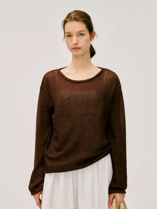 Wconcept_Depound string skashi pullover - brown