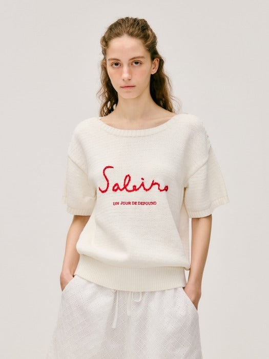 Wconcept_Depound boat neck half sleeve pullover - white