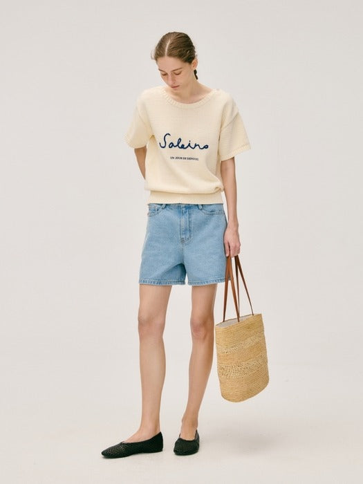 Wconcept_Depound boat neck half sleeve pullover - butter