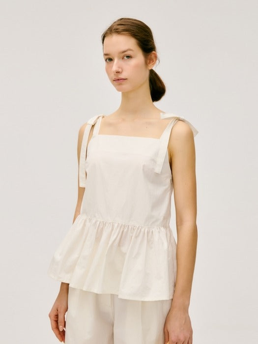Wconcept_Depound ribbon blouse - off white