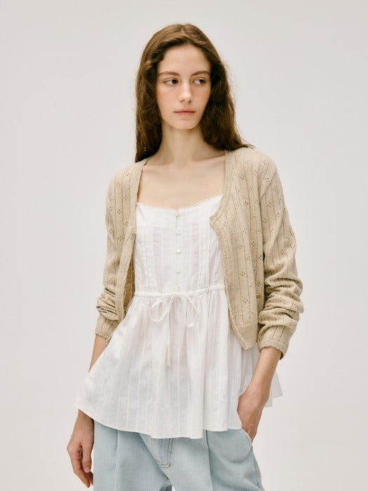 Wconcept_Depound linen cotton skashi cardigan - natural