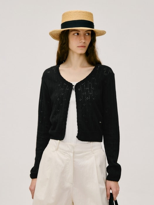 Wconcept_Depound linen cotton skashi cardigan - black