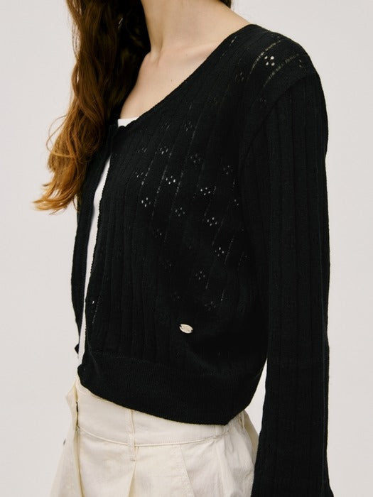 Wconcept_Depound linen cotton skashi cardigan - black
