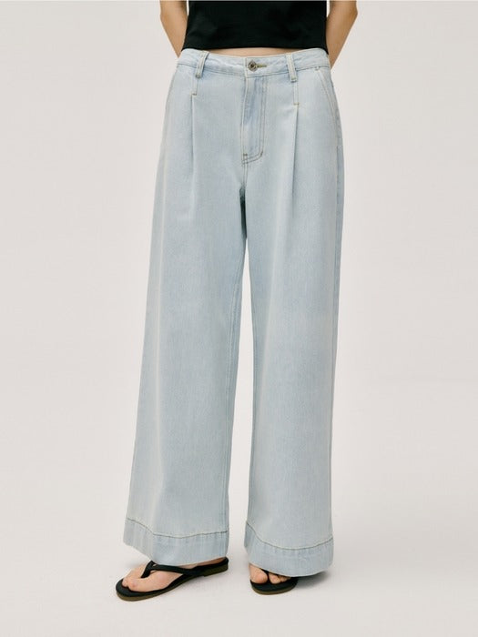 Wconcept_Depound wide tuck denim pants - light blue