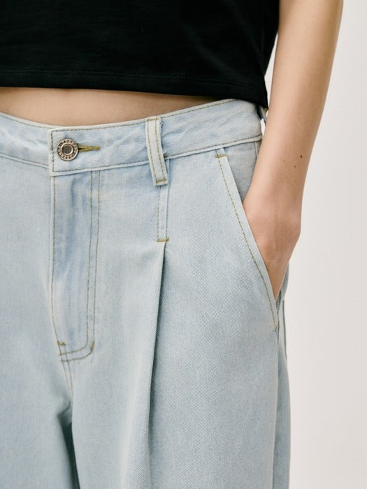 Wconcept_Depound wide tuck denim pants - light blue