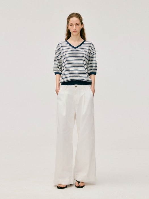 Wconcept_Depound wide tuck denim pants - white
