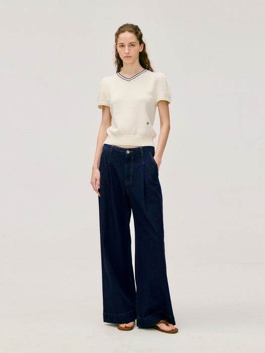 Wconcept_Depound wide tuck denim pants - indigo