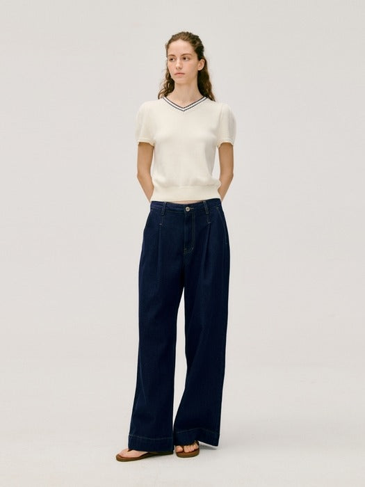 Wconcept_Depound wide tuck denim pants - indigo