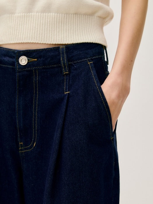 Wconcept_Depound wide tuck denim pants - indigo