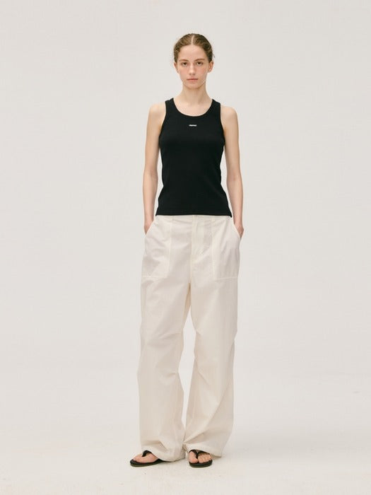 Wconcept_Depound cotton nylon banding pants - off white