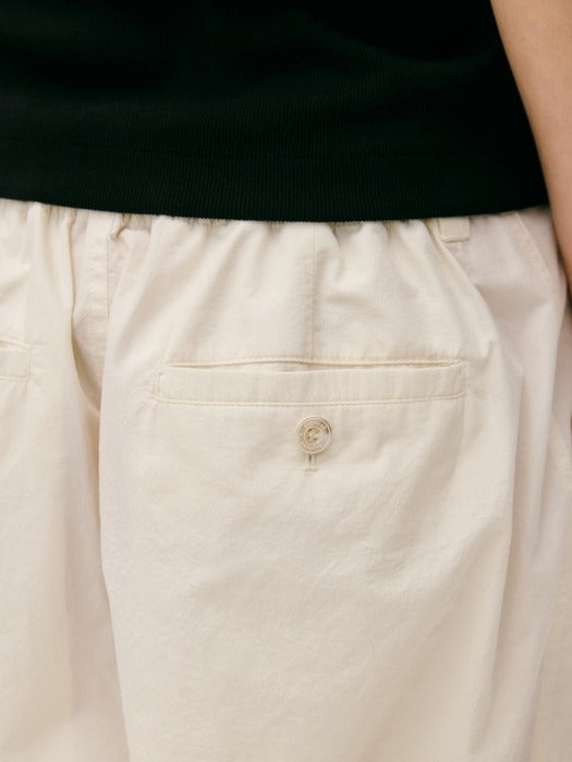 Wconcept_Depound cotton nylon banding pants - off white