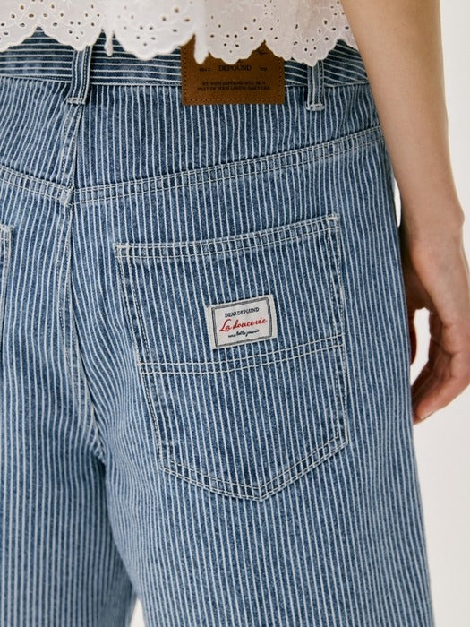 Wconcept_Depound stripe half denim pants - blue