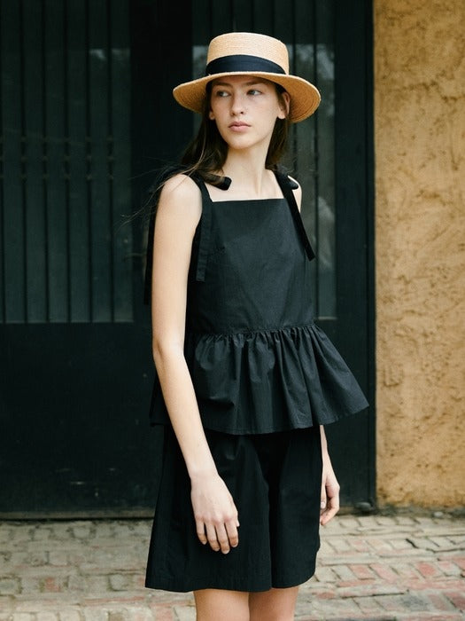 Wconcept_Depound wrinkle midi pants - black