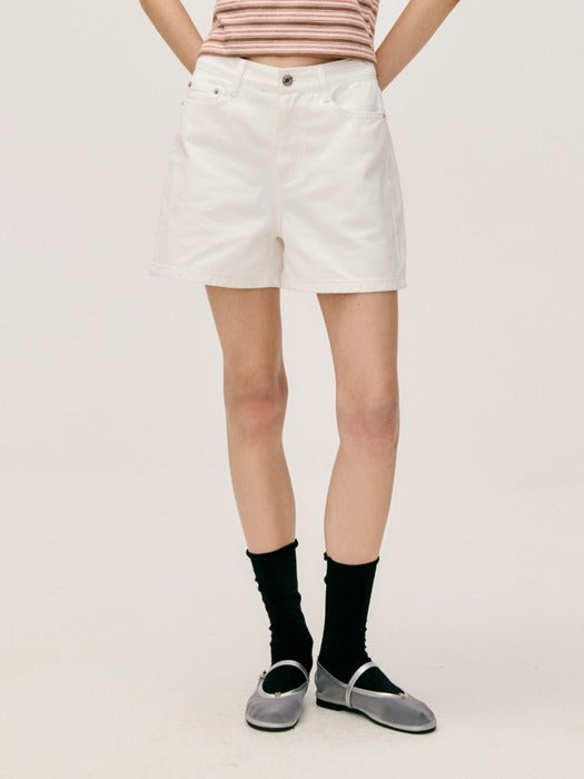 Wconcept_Depound basic denim shorts - white