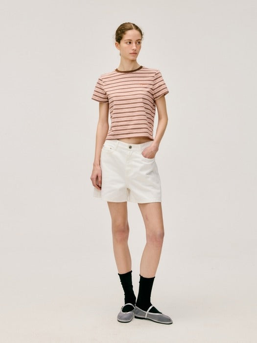 Wconcept_Depound basic denim shorts - white