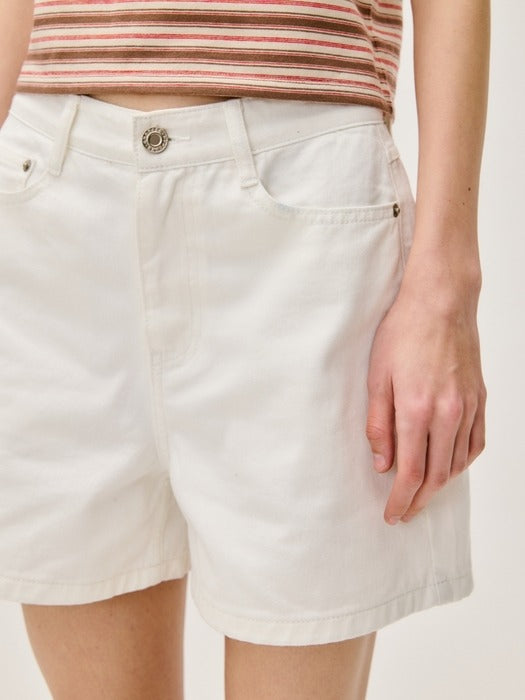 Wconcept_Depound basic denim shorts - white