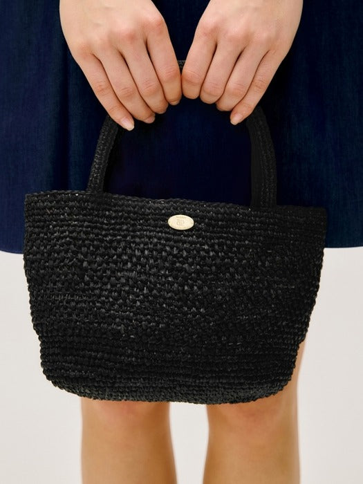 Wconcept_Depound raffia bag (mini-tote) - black