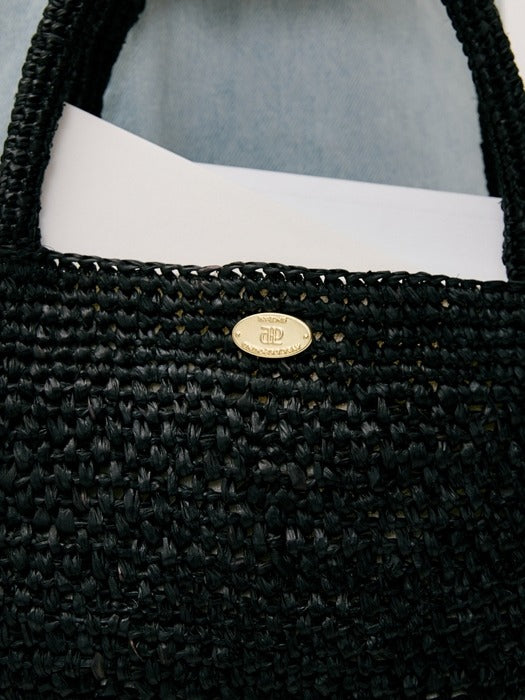 Wconcept_Depound raffia bag (mini-tote) - black