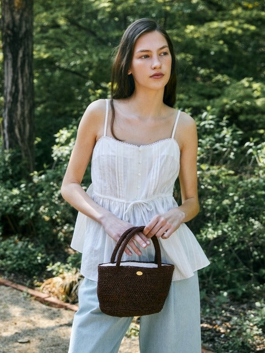 Wconcept_Depound raffia bag (mini-tote) - brown