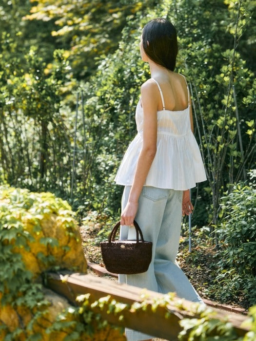 Wconcept_Depound raffia bag (mini-tote) - brown