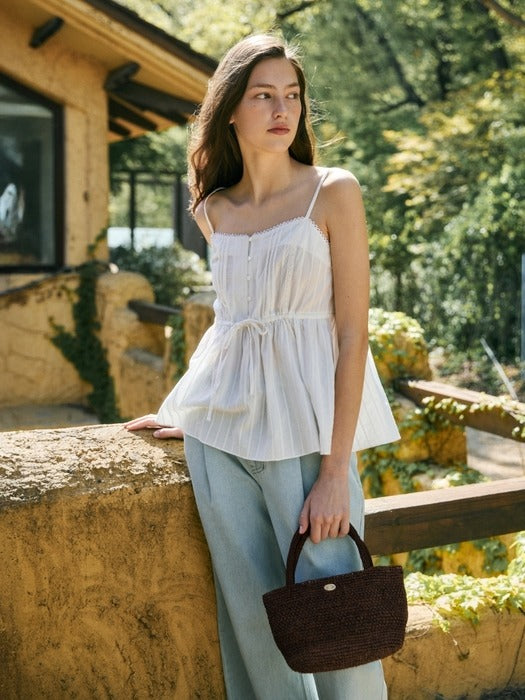 Wconcept_Depound raffia bag (mini-tote) - brown