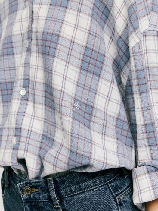 Wconcept_Depound oversized flannel check shirts - blue check