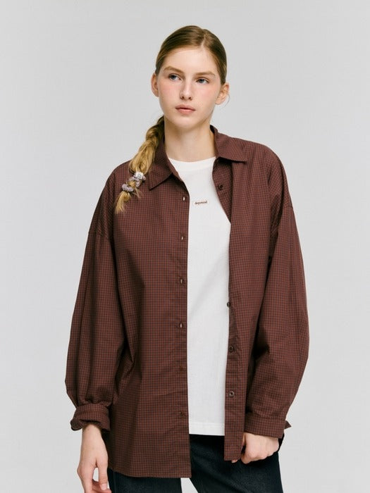 Wconcept_Depound check oversized shirts - brick check