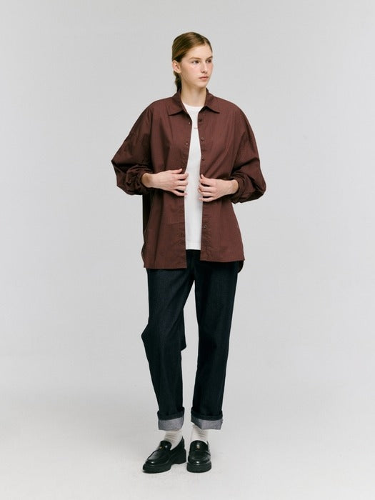 Wconcept_Depound check oversized shirts - brick check
