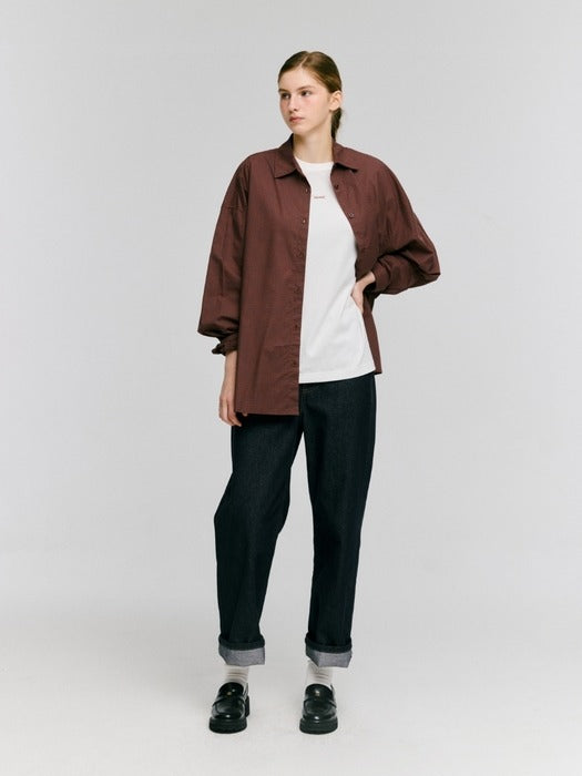 Wconcept_Depound check oversized shirts - brick check