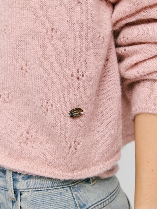 Wconcept_Depound mohair blended skashi cardigan - indian pink