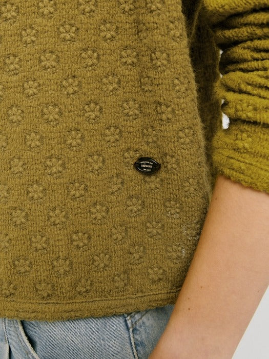 Wconcept_Depound lace sleeveless cardigan set - olive