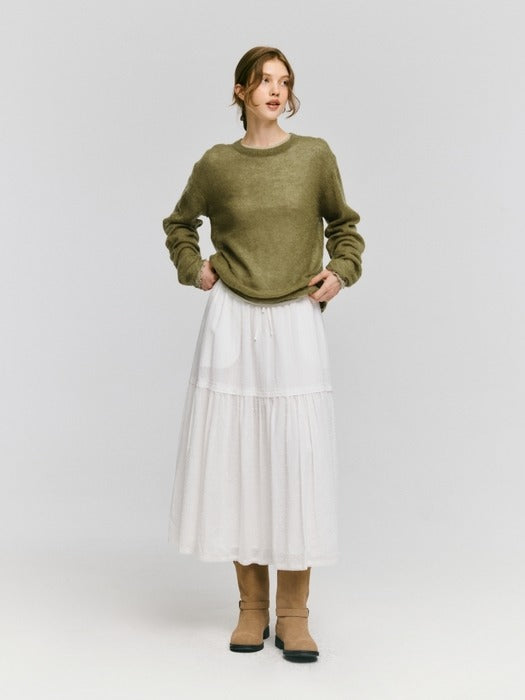 Wconcept_Depound mohair blended skashi pullover - olive