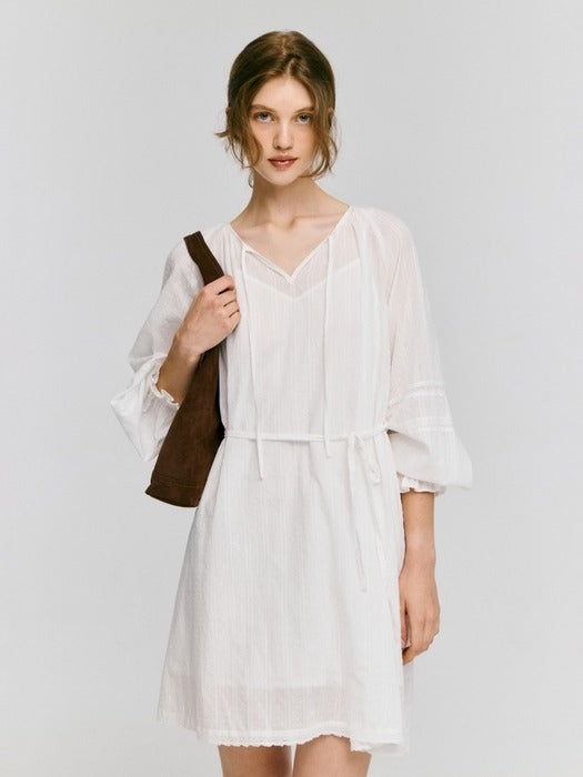 Wconcept_Depound neck string mini one-piece - white