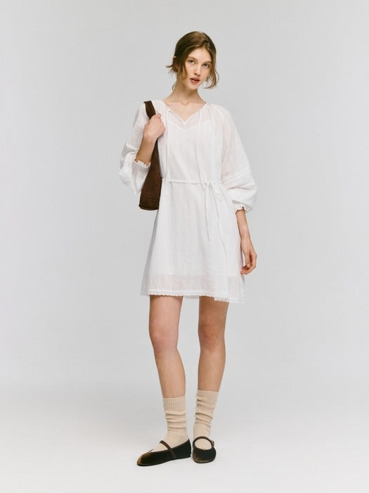 Wconcept_Depound neck string mini one-piece - white