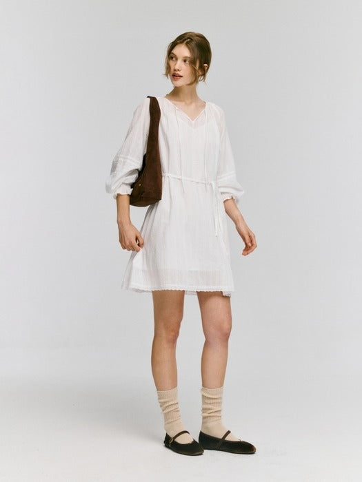 Wconcept_Depound neck string mini one-piece - white
