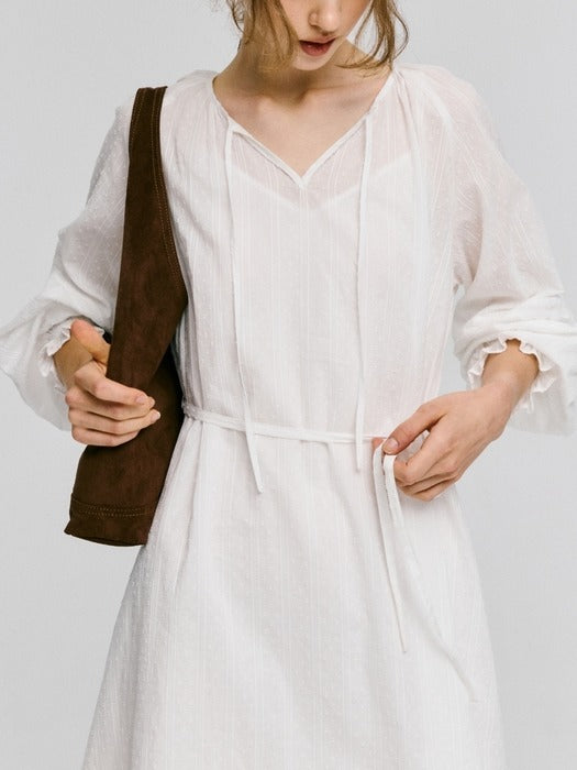 Wconcept_Depound neck string mini one-piece - white