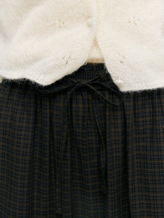 Wconcept_Depound check tiered long skirt - brown check