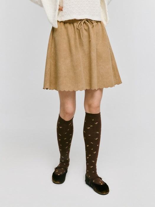 Wconcept_Depound suede banding skirt - beige